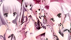 Purple hair pink tights