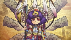 Purple hair red eyes