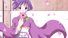 Purple kimono anime girls ai yori aoshi sakuraba aoi Japanese 
