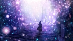 Purple lights Anime anime girls fantasy art