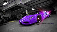 Purple lights cars effects ferrari enzo