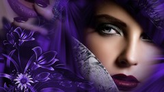 Purple lips tongue floral