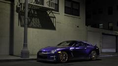 Purple nissan gtr35 streets