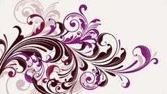 Purple white background floral graphics swirls vectors