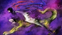 Purple wings Monsters dress red eyes creatures short hair black 