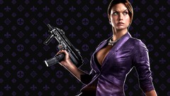Purple woman Computers consoles saints row machine gun video 