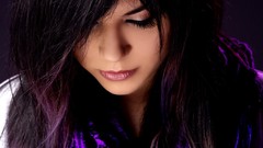 Purple woman Violet emo scarfs brunettes jena lee emo girl