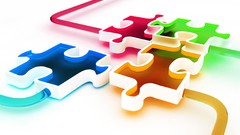 Puzzle white background 3d multicolor digital art jigsaw