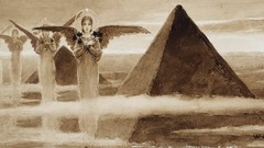 Pyramids Egypt paintings symbolism angels Wilhelm Kotarbinsky
