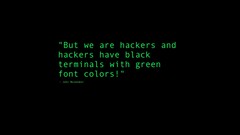 quote hacking humor black background simple text