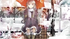 Rabbits Umbrellas scarfs yosuga no sora silver hair