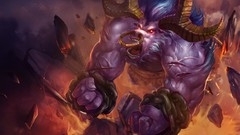 Rage horns red eyes League of Legends artwork video games 