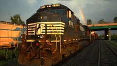 Railroad tracks locomotives