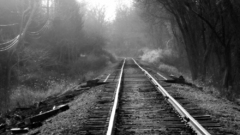 Railroad tracks monochrome