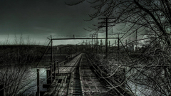 Railroad tracks monochrome mistery