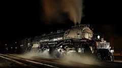 Railroad tracks steam engine