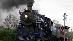Railroad tracks steam engine
