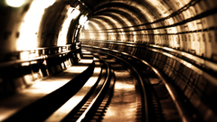 Railroad tracks subway tunnels