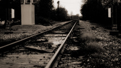 Railroad tracks train