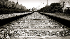 Railroad tracks train