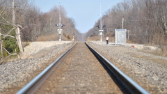 Railroad tracks train