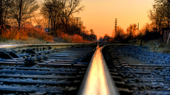 Railroad tracks train