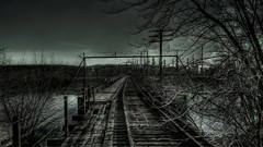 Railroad tracks train