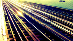 Railroad tracks train