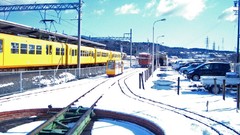 Railroad tracks train