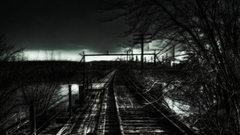 Railroad tracks train