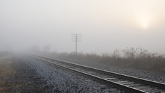 Railroad tracks train