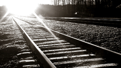 Railroad tracks train