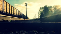 Railroad tracks trains