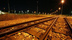 railway lights night