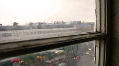 Rain abstract artwork window panes