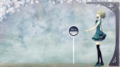 Rain Anime Bus stop stockings anime girls high heels