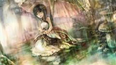 Rain Anime dress anime girls short hair aqua hair aqua eyes