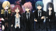 Rain Anime tie suit anime girls mahou shoujo madoka magica 