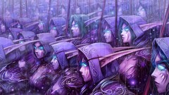 Rain Army pc games world of warcraft Night Elf artwork blizzard 