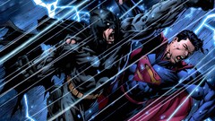 Rain Batman Lightning superman superheroes punch battles dc 