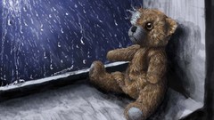 Rain Bears window rain on glass