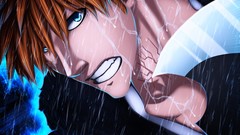 Rain bleach kurosaki ichigo orange hair anime boys