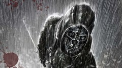 Rain blood artwork dishonored video games corvo attano game art