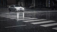 Rain BMW cities BMW 3 Series white cars