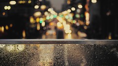 Rain bokeh streets skyscapes