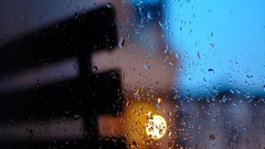 Rain bokeh water drops