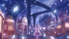 Rain brown anime girls artwork scenic Bou sky tree