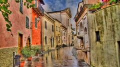 Rain buildings streets HDR Photography skyscapes