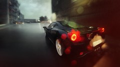 Rain cars Ferrari motion blurred streets