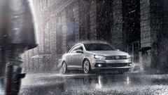Rain cars street Volkswagen
